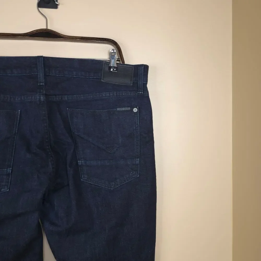 Hudson Jeans Collin Mid-Rise Skinny Button Fly Jean in Dark Wash Size 36x33
